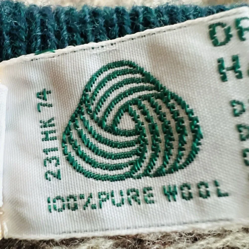 L.L. Bean *!00% Pure Wool* Beige & Brown Knitted Cozy Sweater - Womens Size XL - Picture 9 of 10